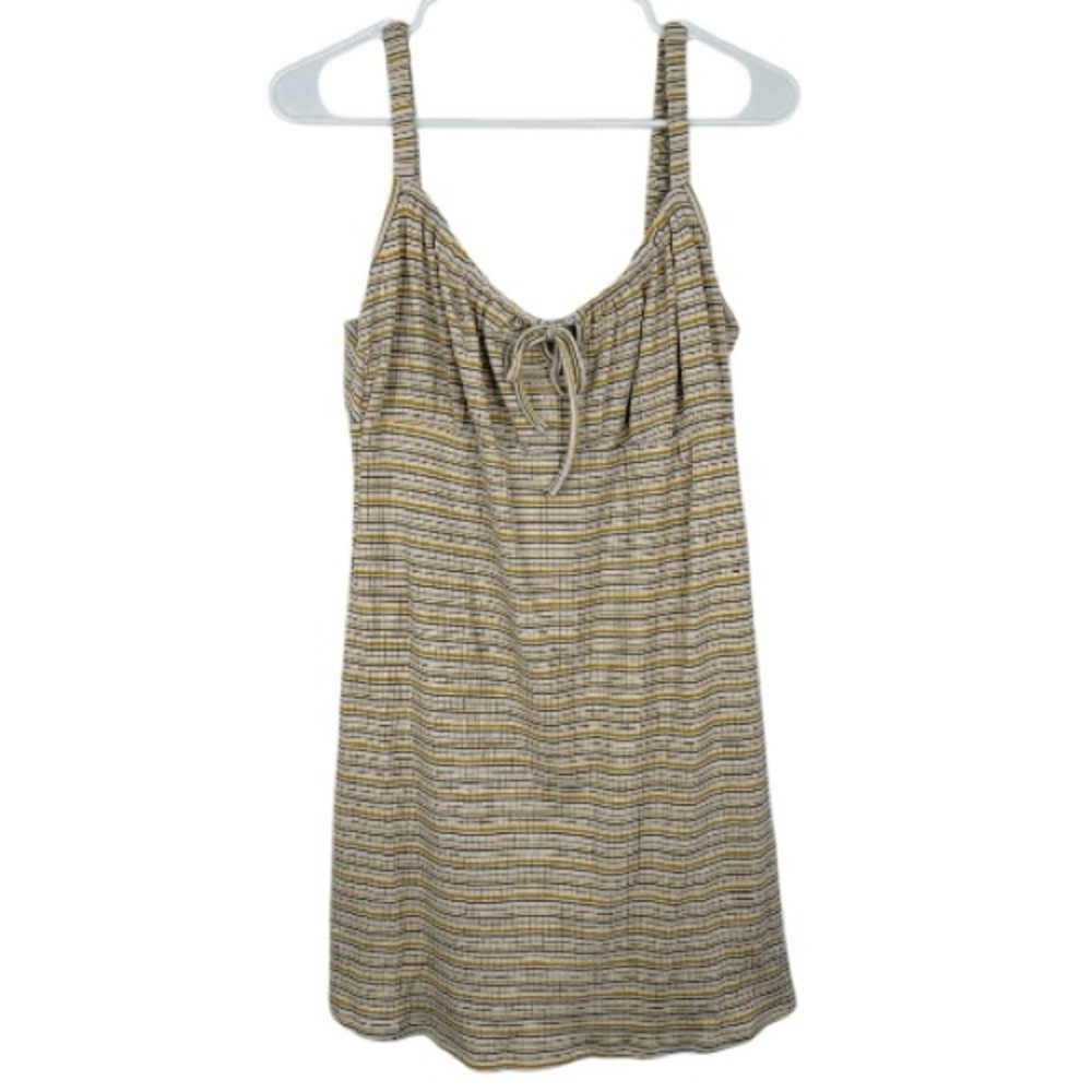 Arizona Jean Co Striped Mini Dress in Yellow & Grey Y2K style kidcore sz L